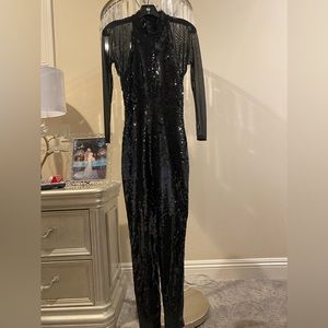 Saint Laurent black sequins bodysuit